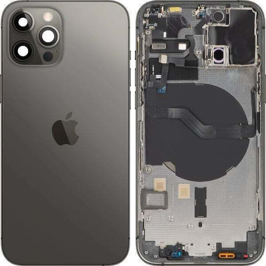 Apple iPhone 12 Pro Batteriedeckel Mittleres Gehäuse Schwarz Graphit Austausch