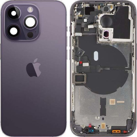 Battery Cover Apple iPhone 14 Pro Middle Housing Deep Purple Replacement