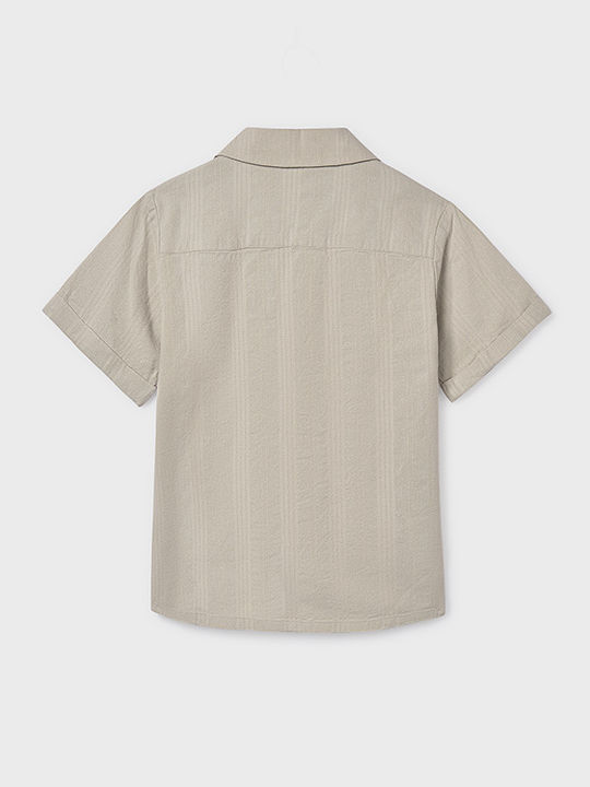 Kinderhemd Einfarbig Kurzärmelig Beige