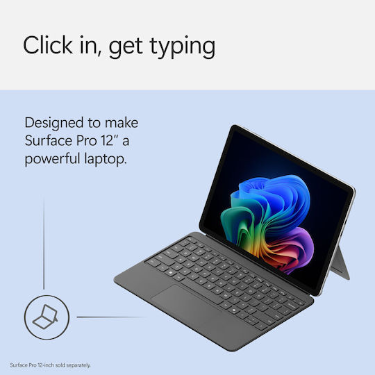 Microsoft EP2-32033 Keyboard with Touchpad for Tablet English US Gray