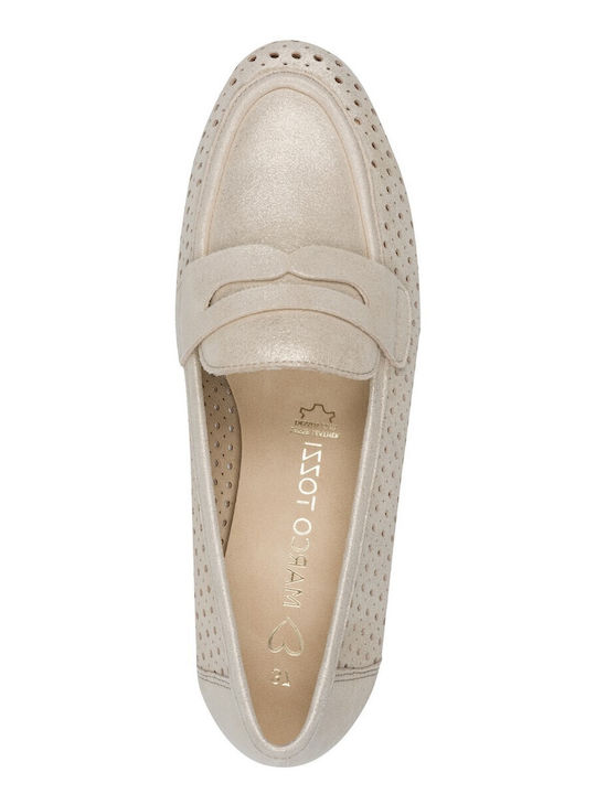 Women's Loafers in Gold Color