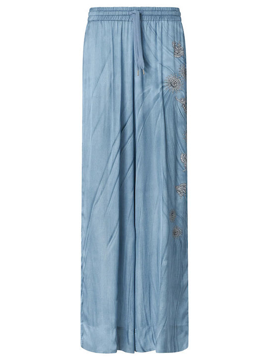 Дамско Текстил Панталон с Ластик Light Blue