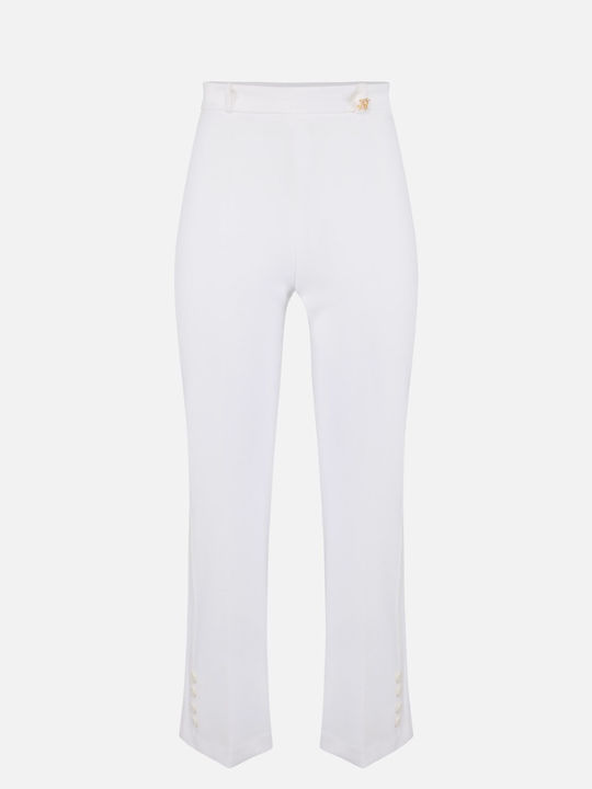 Dama Tesatura Pantaloni White