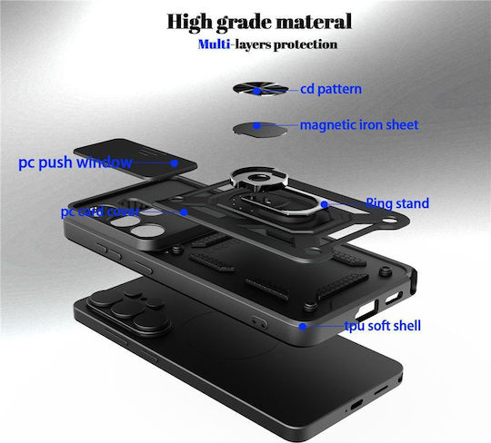 Techsuit Camshield Series Umschlag Rückseite Blau (Galaxy S26)