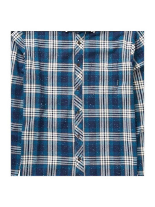 Long-sleeved Flannel Shirt Checked Navy