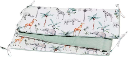 Tuttolina Safari Crib Bumpers Classic Inside Green 30x210cm