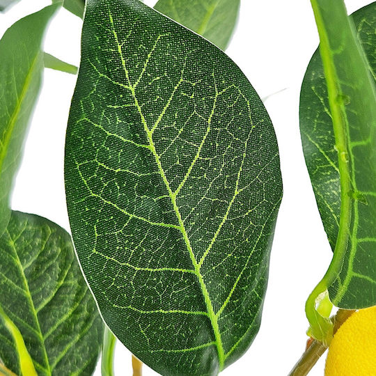 Artekko Lemon Tree Πράσινο Τεχνητό Δέντρο Λεμονιάς Μαύρη Γλάστρα 30x30x80 Cm
