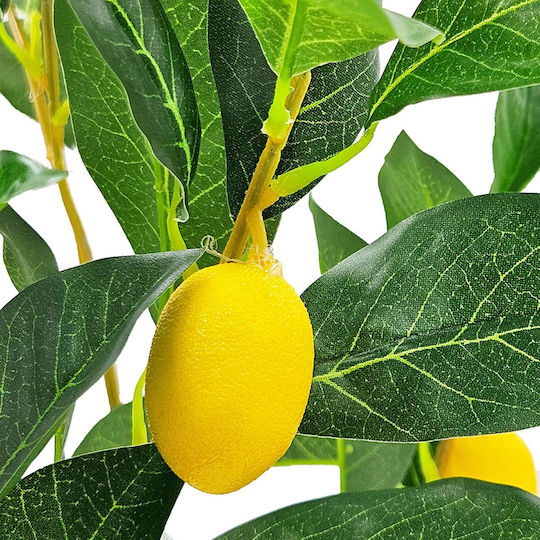 Artekko Lemon Tree Πράσινο Τεχνητό Δέντρο Λεμονιάς Μαύρη Γλάστρα 30x30x80 Cm