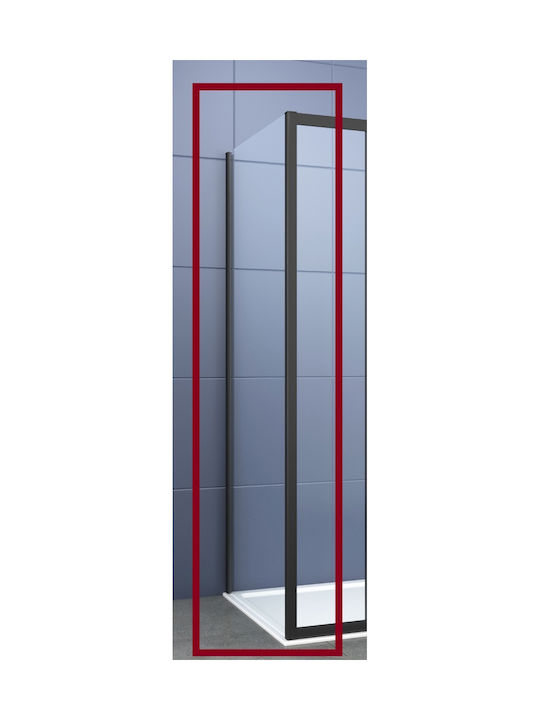 Piccadilly Feste Seite für Dusche 70x195cm Klarglas Schwarz