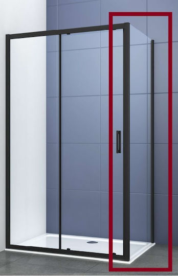 Piccadilly Fixed Side for Shower 70x195cm Clear Glass Black