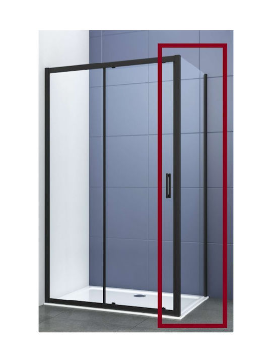 Piccadilly Fixed Side for Shower 90x195cm Clear Glass Black