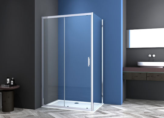 Piccadilly Σταθερό Πλαϊνό Ντουζιέρας 80x195cm Clear Glass Chrome