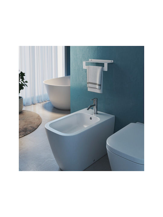 Gedy Cleo Wall-Mounted Bathroom Shelf Unit Inox White