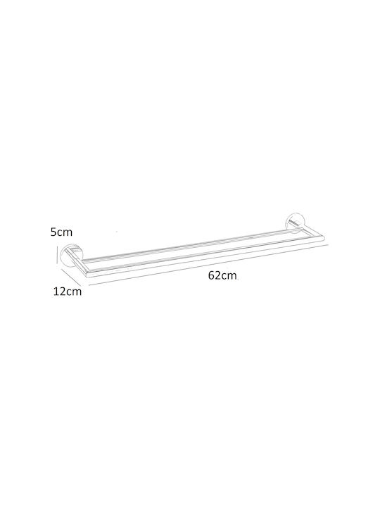 Διπλή Πετσετοθήκη 60cm Bronze Art Σειρά Loft-500 4250-10 Chrome