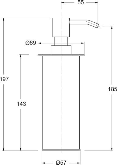 Piccadilly Dispenser Μεταλλικό Γκρι