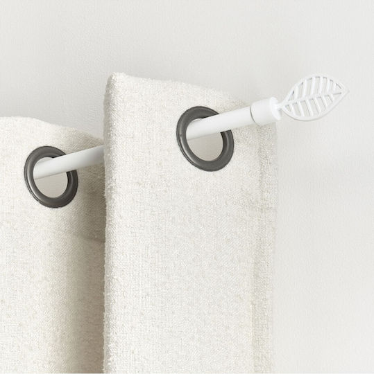 Atmosphera Metallic Single Curtain Pole Leaf Φ16mm 120cm White 7675120108 Atmosphera Metallic Single Curtain Pole Leaf Φ16mm 120cm White 7675120108