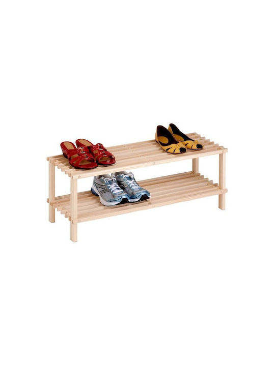 Shoe Organizer with 3 Shelves Beige 74x26x49cm