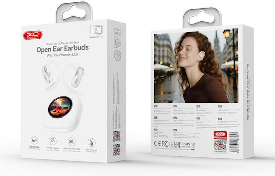 XO G47 Open Ear Bluetooth Handsfree Earphones with Sweat Resistance and Charging Case White