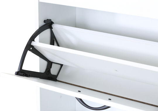 Wooden Shoe Organizer White 60x24x151.2cm