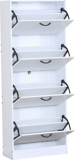 Wooden Shoe Organizer White 60x24x151.2cm