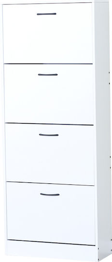 Wooden Shoe Organizer White 60x24x151.2cm