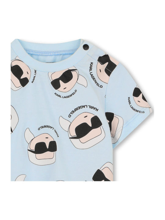 Kinderbekleidungssets mit Shorts Sommer 2Stücke Hellblau Schwarz