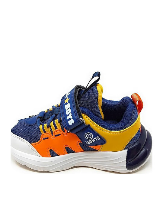 Kinder Sneakers mit Klettverschluss & Lichtern Gelb
