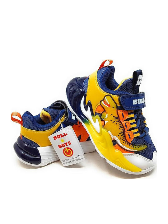 Kinder Sneakers mit Klettverschluss & Lichtern Gelb