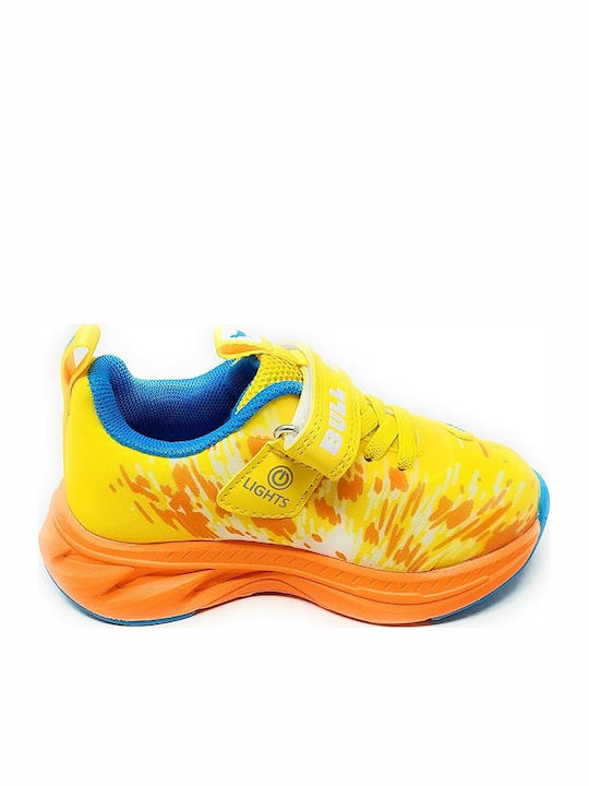 Παιδικά Sneakers με Σκρατς & Φωτάκια Κίτρινα