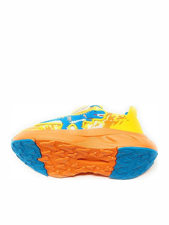 Παιδικά Sneakers με Σκρατς & Φωτάκια Κίτρινα