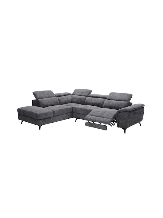 Romeo Corner Couch with Right Corner Grey 284x224x76 cm E9584,10