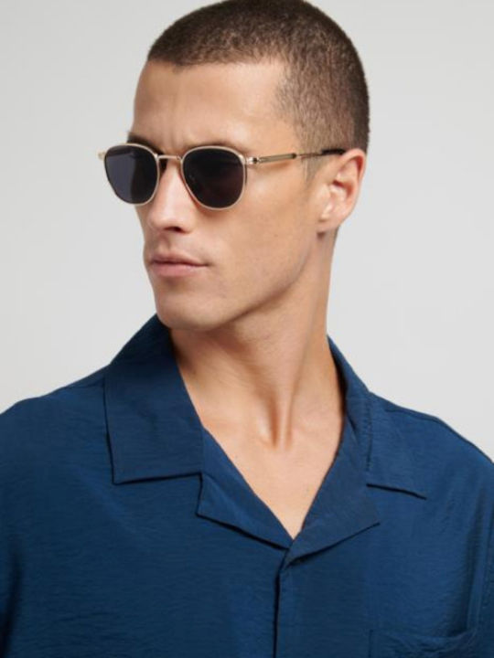 David Beckham Unisex Sunglasses with Gold Metallic Frame and Gold Lens DB 1228/S RHL/2K