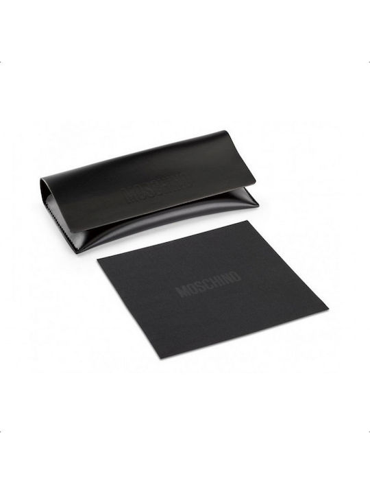 Moschino Unisex Sunglasses with Black Horn-Rimmed Frame and Black Lenses MOS207/S 7RM/IR