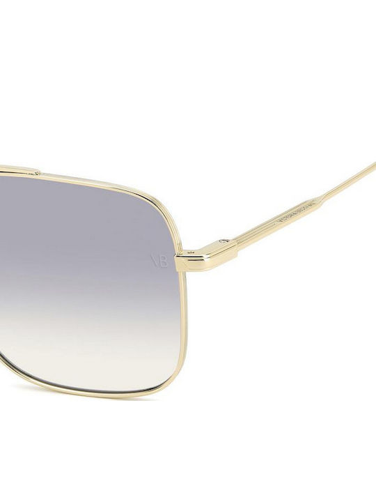 Victoria Beckham Unisex Sonnenbrillen mit Gold Metallrahmen und Goldfarbenen Gläsern