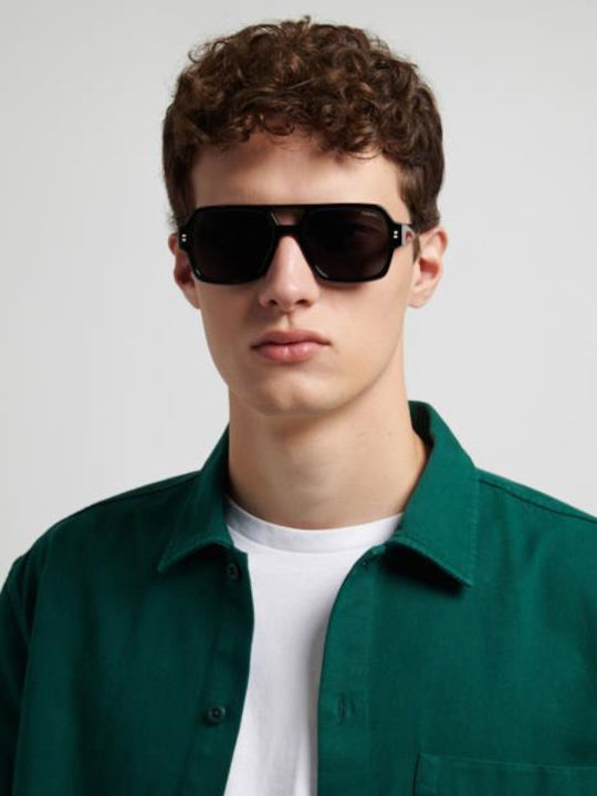 Polaroid Unisex Sunglasses With Black Horn-Rimmed Frame And Grey Lens PLD6250/S/X 807/M9