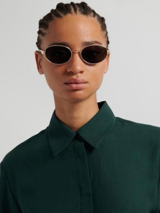 Polaroid Unisex Sunglasses With Gold Metallic Frame And Grey Lens PLD6254/S/X J5G/M9