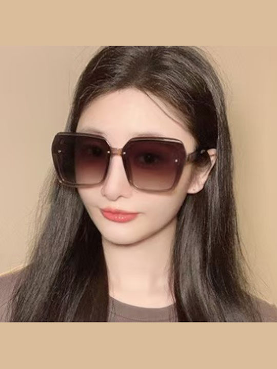 King Unisex Sunglasses with Pink Frame and Brown Polarized Lens SUNKI345-SN003