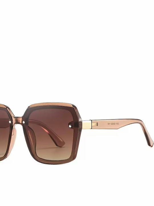 King Unisex Sunglasses with Pink Frame and Brown Polarized Lens SUNKI345-SN003