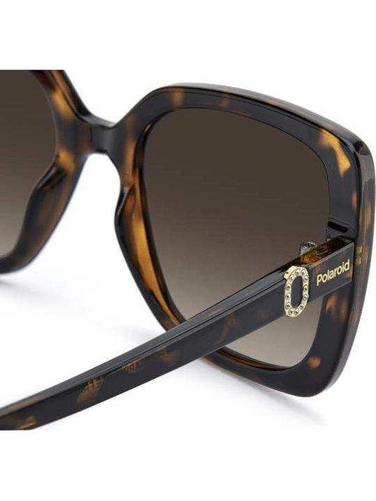 Polaroid Unisex Sunglasses with Brown Tartaruga Horn-Rimmed Frame and Brown Lens PLD4199/S/X 086/LA