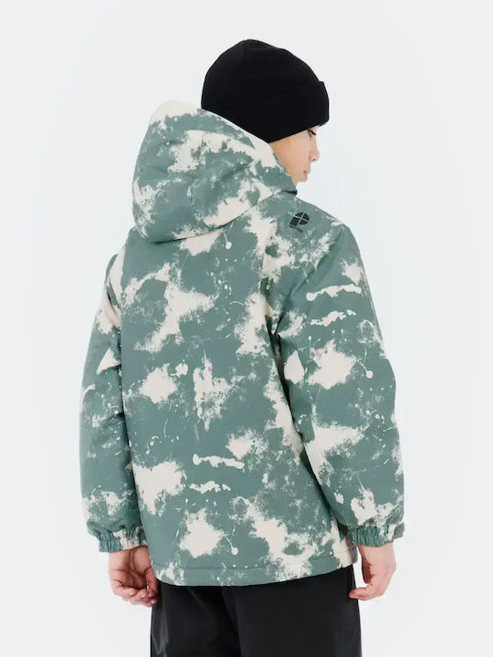 Waterproof Kids' Casual Jacket with Lining & Hood Aspen Green