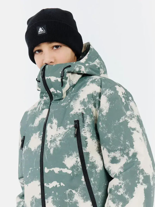 Waterproof Kids' Casual Jacket with Lining & Hood Aspen Green