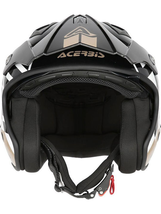 Acerbis Aria Black/Brown Motorradhelm Jet ECE 22.06 1200gr mit Sonnenblende
