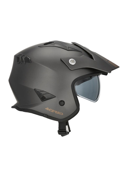 Acerbis Aria Metallic Dark Grey Κράνος Μηχανής Jet ECE 22.06 1200gr με Sunvisor