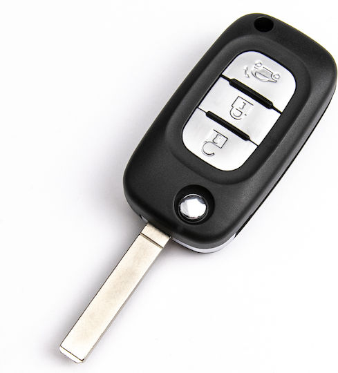 Foldable Car Key Shell with 3 Buttons for Smart