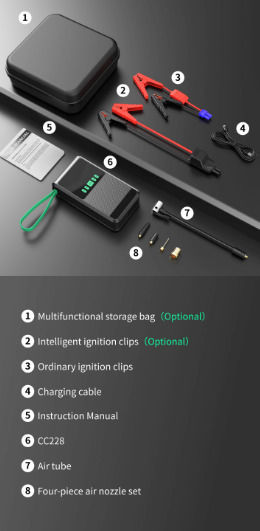 TCCBAC CC228 Portable Car Battery Jump Starter 10000mAh with Power Bank / USB / Pump / Φακό 12V