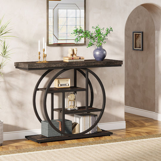 Κονσόλα από Μασίφ Ξύλο & Μέταλλο Wenge/black Μ105xΠ30xΥ80εκ.