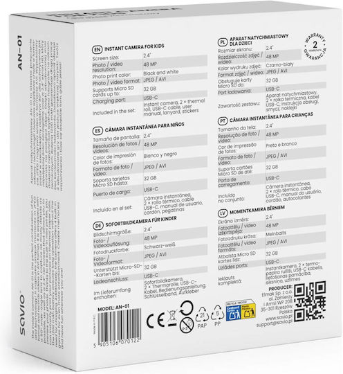 Savio AN-01 Kompaktkamera mit Thermodruck Weiß