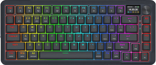 Redragon K708GG-RGB-PRO Flekact Wireless Gaming Keyboard 75% with RGB lighting (English US) Gray