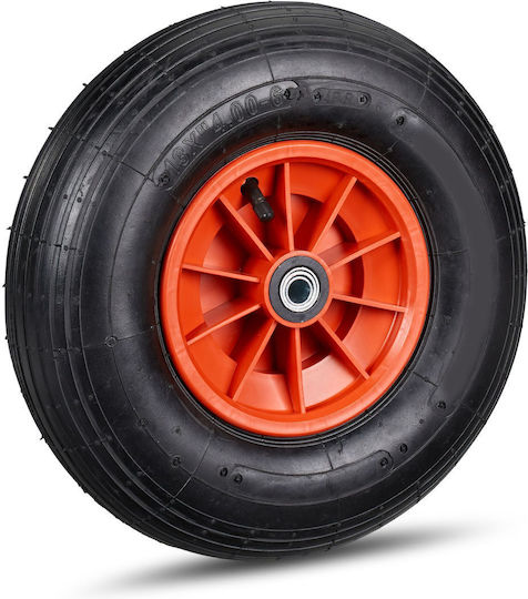 Relaxdays Wheelbarrow Wheel 4.00-6 Red Black Rubber Pneumatic Wheel