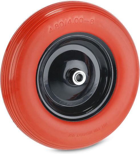 Relaxdays Wheelbarrow Wheel 4.80x4.00-8 Solid Rubber Red Black